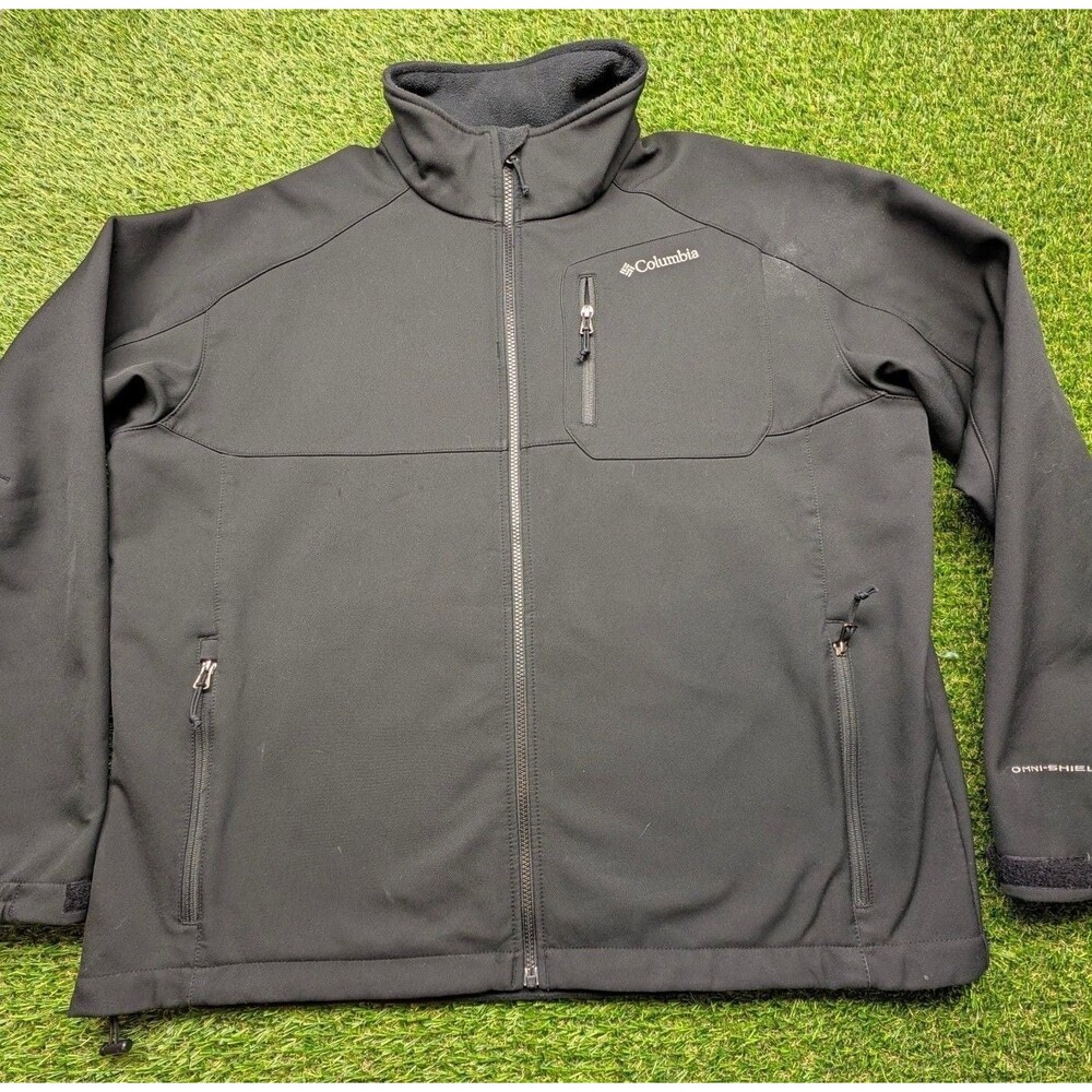 Columbia Ascender Softshell Jacket Black Omni-Shield Sz XXL